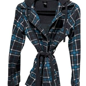 Vanity Plaid Hooded Women's Jacket Y2K Flannel Grunge Worthy